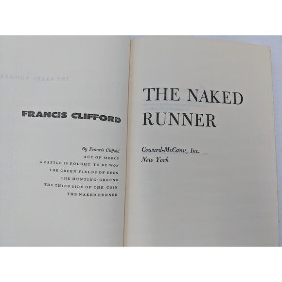Naked Runner By Francis Clifford Vintage Spy Novel Mystery Early Edition 1966 - Picture 10 of 16